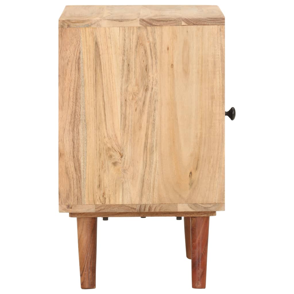 Mesita de noche de madera maciza de acacia 40x30x50 cm