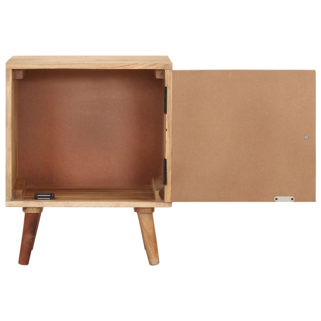 Mesita de noche de madera maciza de acacia 40x30x50 cm