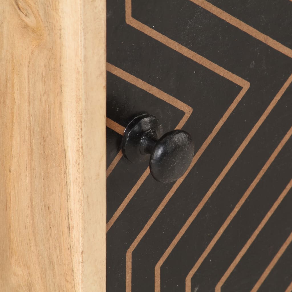 Mesita de noche de madera maciza de acacia 40x30x50 cm