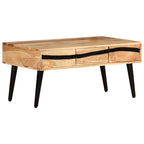 Mesa de centro de madera maciza de acacia 88x50x42 cm