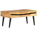 Mesa de centro de madera maciza de acacia 88x50x42 cm