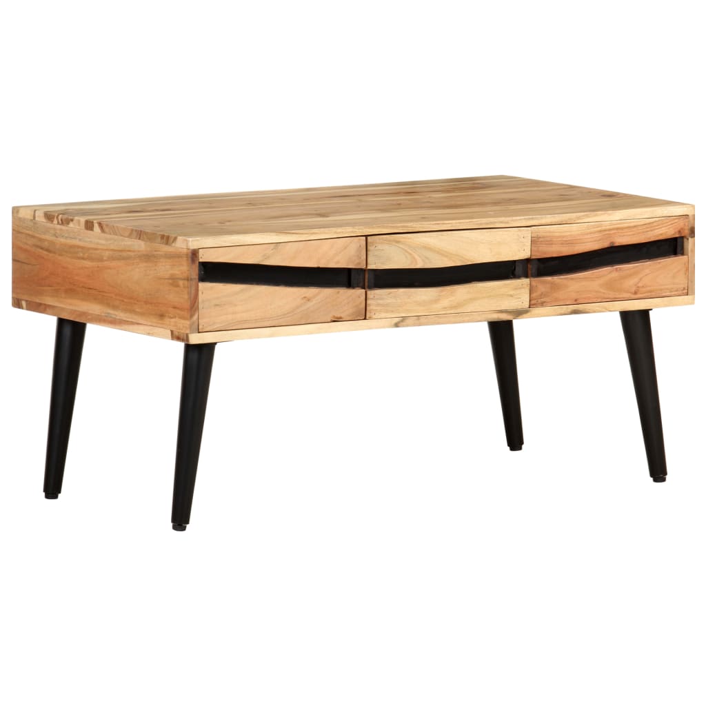 Mesa de centro de madera maciza de acacia 88x50x42 cm