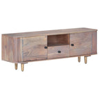 Mueble de TV de madera maciza de acacia 118x30x40 cm