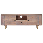 Mueble de TV de madera maciza de acacia 118x30x40 cm