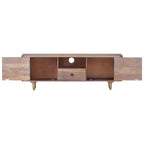 Mueble de TV de madera maciza de acacia 118x30x40 cm