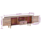 Mueble de TV de madera maciza de acacia 118x30x40 cm