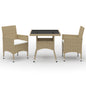 Muebles de jardín 3 piezas ratán sintético gris y acacia