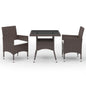 Muebles de jardín 3 piezas ratán sintético gris y acacia