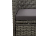 Muebles de jardín 3 piezas ratán sintético gris y acacia