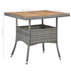 Muebles de jardín 3 piezas ratán sintético gris y acacia
