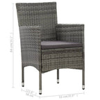 Muebles de jardín 3 piezas ratán sintético gris y acacia