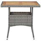 Muebles de jardín 3 piezas ratán sintético gris y acacia
