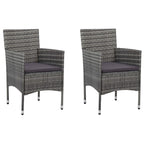 Muebles de jardín 3 piezas ratán sintético gris y acacia