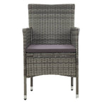 Muebles de jardín 3 piezas ratán sintético gris y acacia