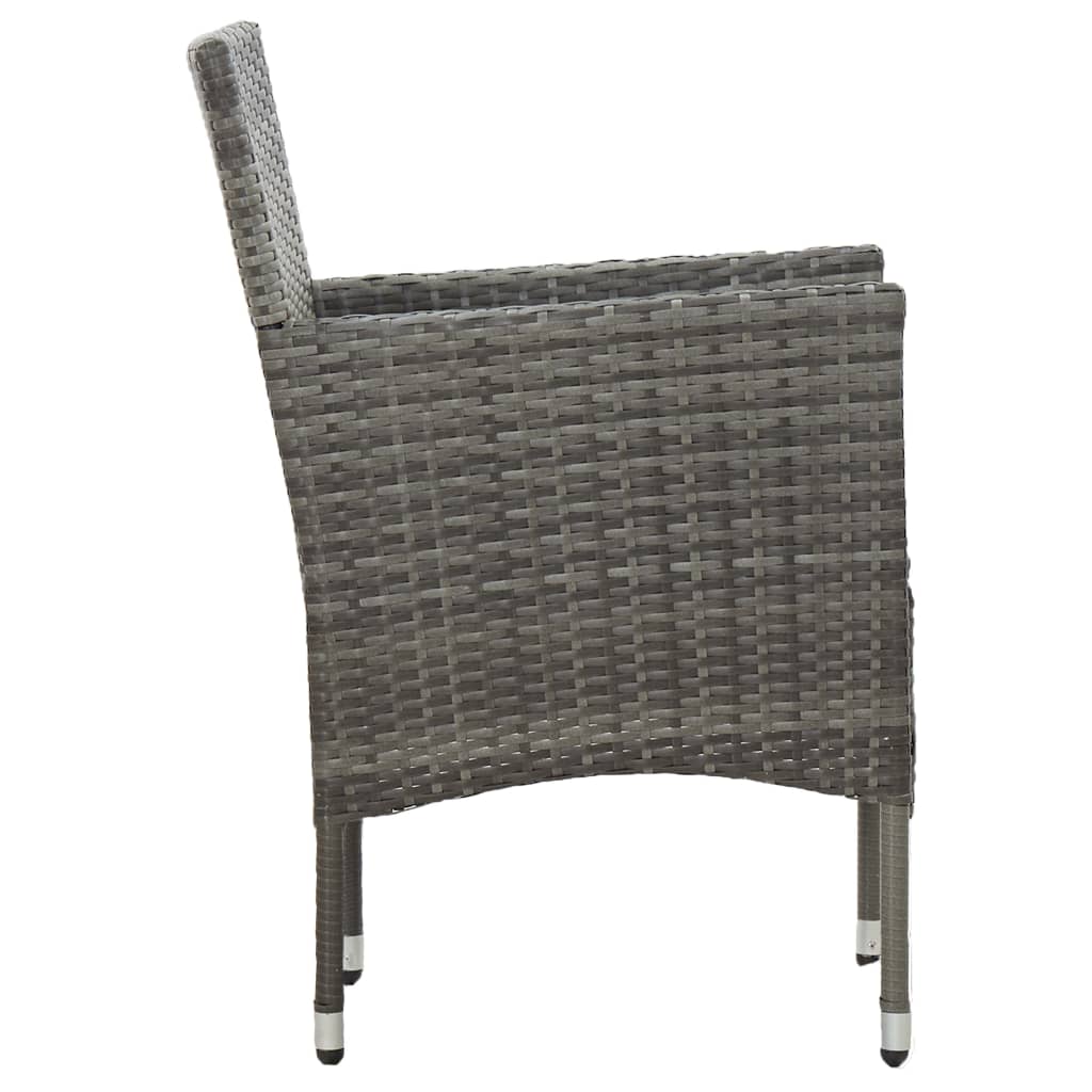 Muebles de jardín 3 piezas ratán sintético gris y acacia
