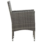 Muebles de jardín 3 piezas ratán sintético gris y acacia