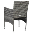 Muebles de jardín 3 piezas ratán sintético gris y acacia
