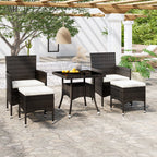 Juego de comedor de jardín 9 piezas ratán sintético marrón