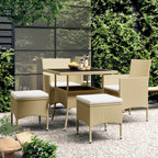 Juego de comedor de jardín 9 piezas ratán sintético marrón