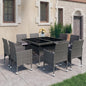 Muebles de jardín 5 piezas ratán sintético y vidrio negro