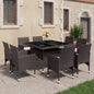 Muebles de jardín 5 piezas ratán sintético y vidrio negro