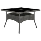 Set de comedor de jardín 9 pzas ratán PE y madera acacia gris