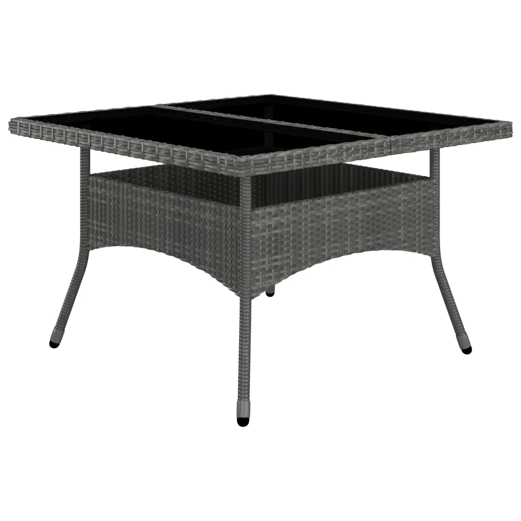 Set de comedor de jardín 9 pzas ratán PE y madera acacia gris