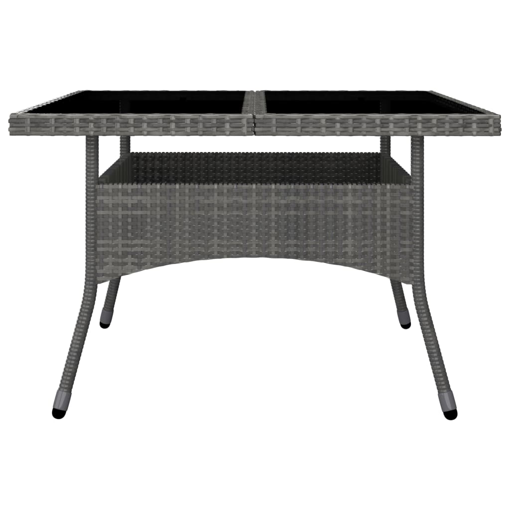 Set de comedor de jardín 9 pzas ratán PE y madera acacia gris