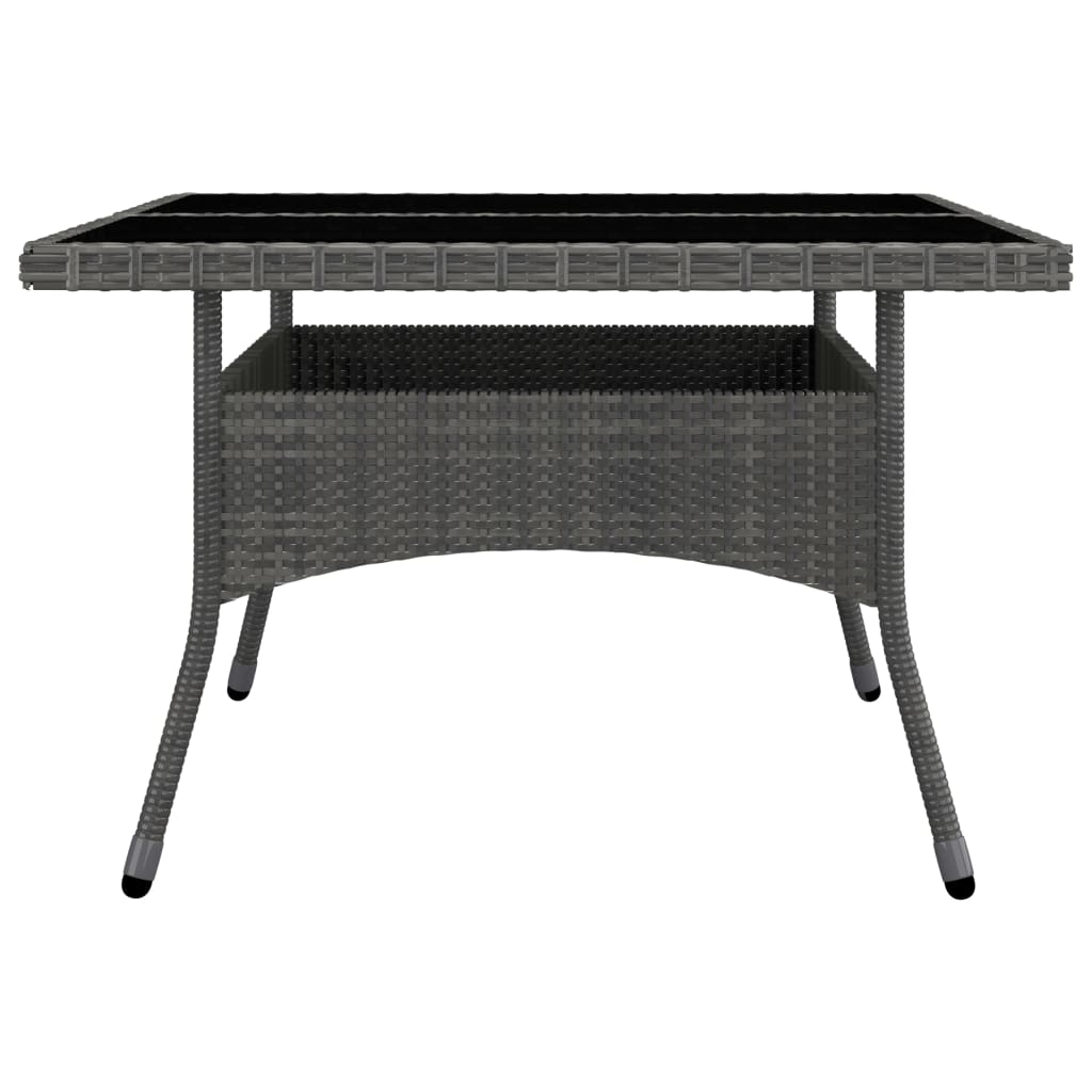 Set de comedor de jardín 9 pzas ratán PE y madera acacia gris
