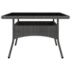 Set de comedor de jardín 9 pzas ratán PE y madera acacia gris