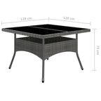 Set de comedor de jardín 9 pzas ratán PE y madera acacia gris