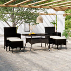 Juego de comedor de jardín 9 piezas ratán sintético marrón