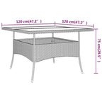 Juego de comedor de jardín 9 piezas ratán sintético marrón