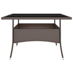 Juego de comedor de jardín 9 piezas ratán sintético marrón