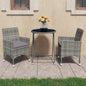 Mesa y sillas jardín 3 pzas ratán sintético madera acacia negro