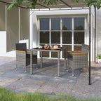 Juego de comedor de jardín 9 piezas ratán sintético marrón