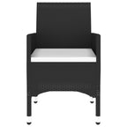 Set de comedor de jardín 5 pzas ratán PE vidrio templado negro