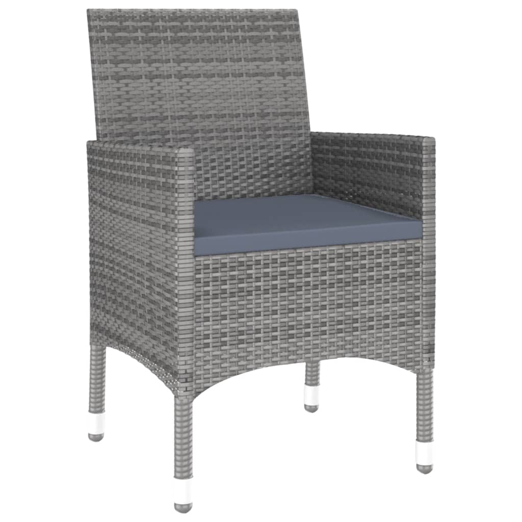 Juego de comedor de jardín 5 piezas ratán sintético gris