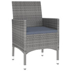 Juego de comedor de jardín 5 piezas ratán sintético gris