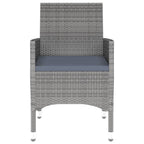 Juego de comedor de jardín 5 piezas ratán sintético gris