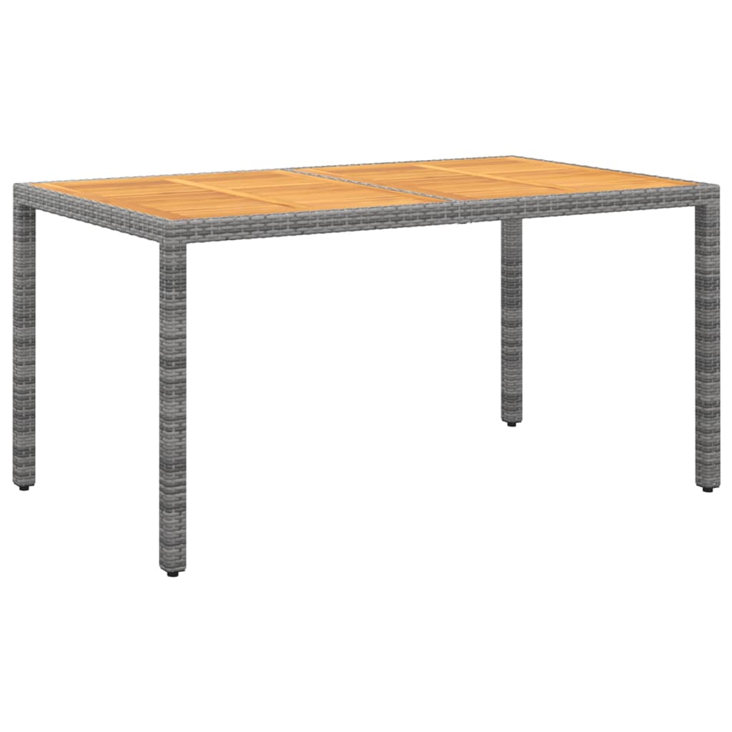 Juego de comedor de jardín 5 piezas ratán sintético gris