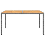 Juego de comedor de jardín 5 piezas ratán sintético gris