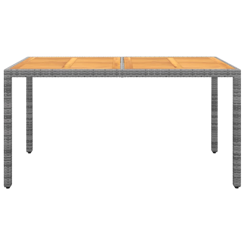 Juego de comedor de jardín 5 piezas ratán sintético gris