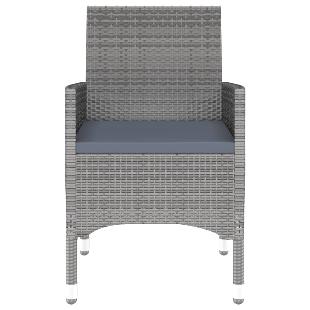 Juego de comedor de jardín 3 piezas ratán sintético gris