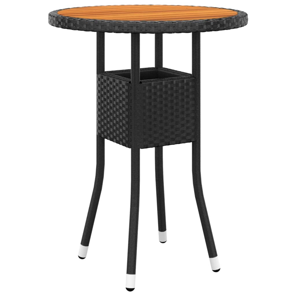 Juego de comedor para jardín 3 piezas ratán sintético negro