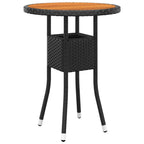 Juego de comedor para jardín 3 piezas ratán sintético negro