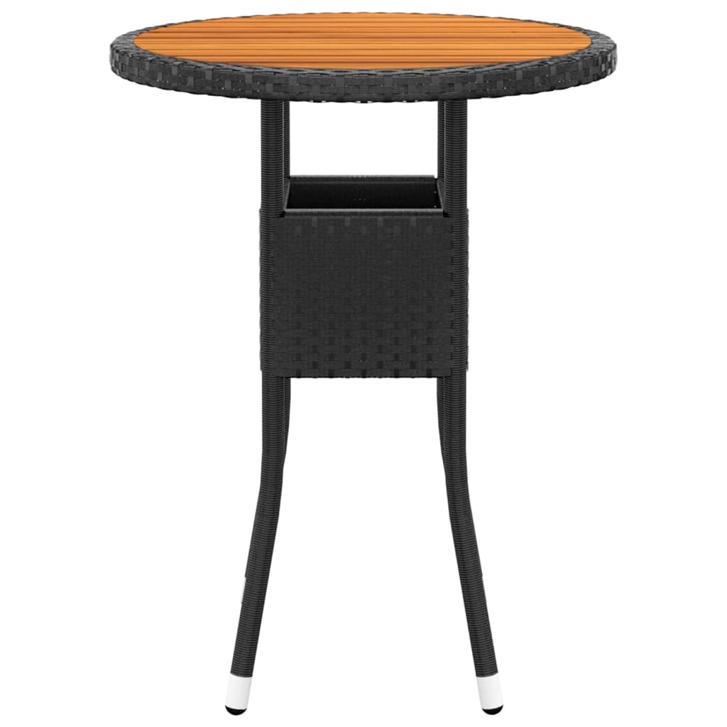 Juego de comedor para jardín 3 piezas ratán sintético negro