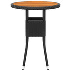 Juego de comedor para jardín 3 piezas ratán sintético negro