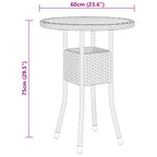 Juego de comedor para jardín 3 piezas ratán sintético negro