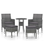 Juego de muebles de jardín 5 piezas ratán sintético gris